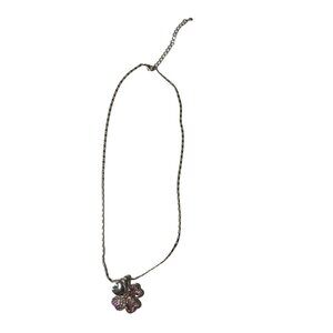 Clover Heart Necklace Women Pink Crystal Four Leaf Heart Y2K‎ Coquette